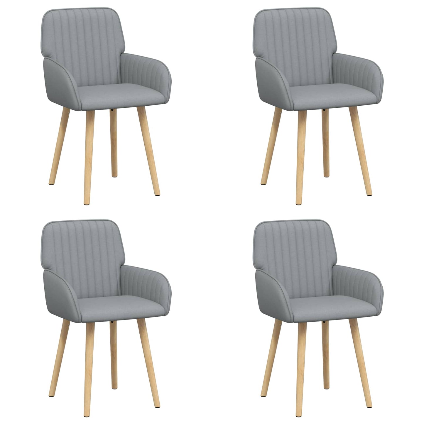 Eettafelstoelen 4 pcs Stof Lichtgrijs 56,5 x 50 x 87,5 cm