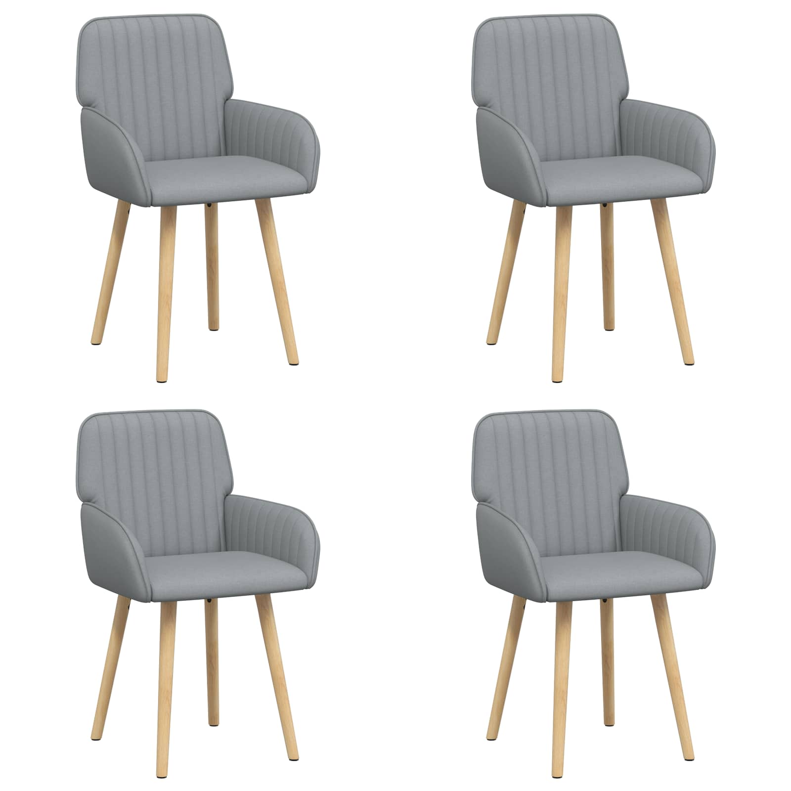 Eettafelstoelen 4 pcs Stof Lichtgrijs 56,5 x 50 x 87,5 cm