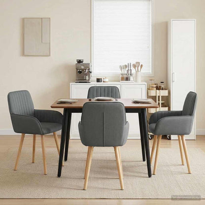 Eettafelstoelen 4 pcs Stof Donkergrijs 56,5 x 50 x 87,5 cm