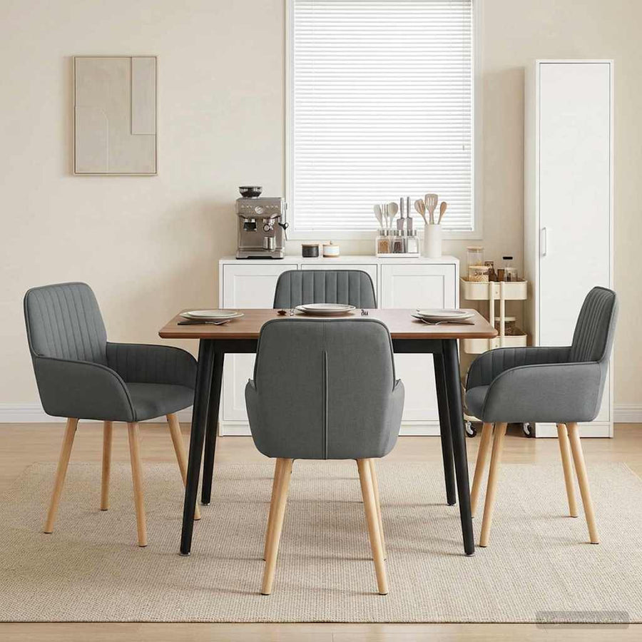 Eettafelstoelen 4 pcs Stof Donkergrijs 56,5 x 50 x 87,5 cm