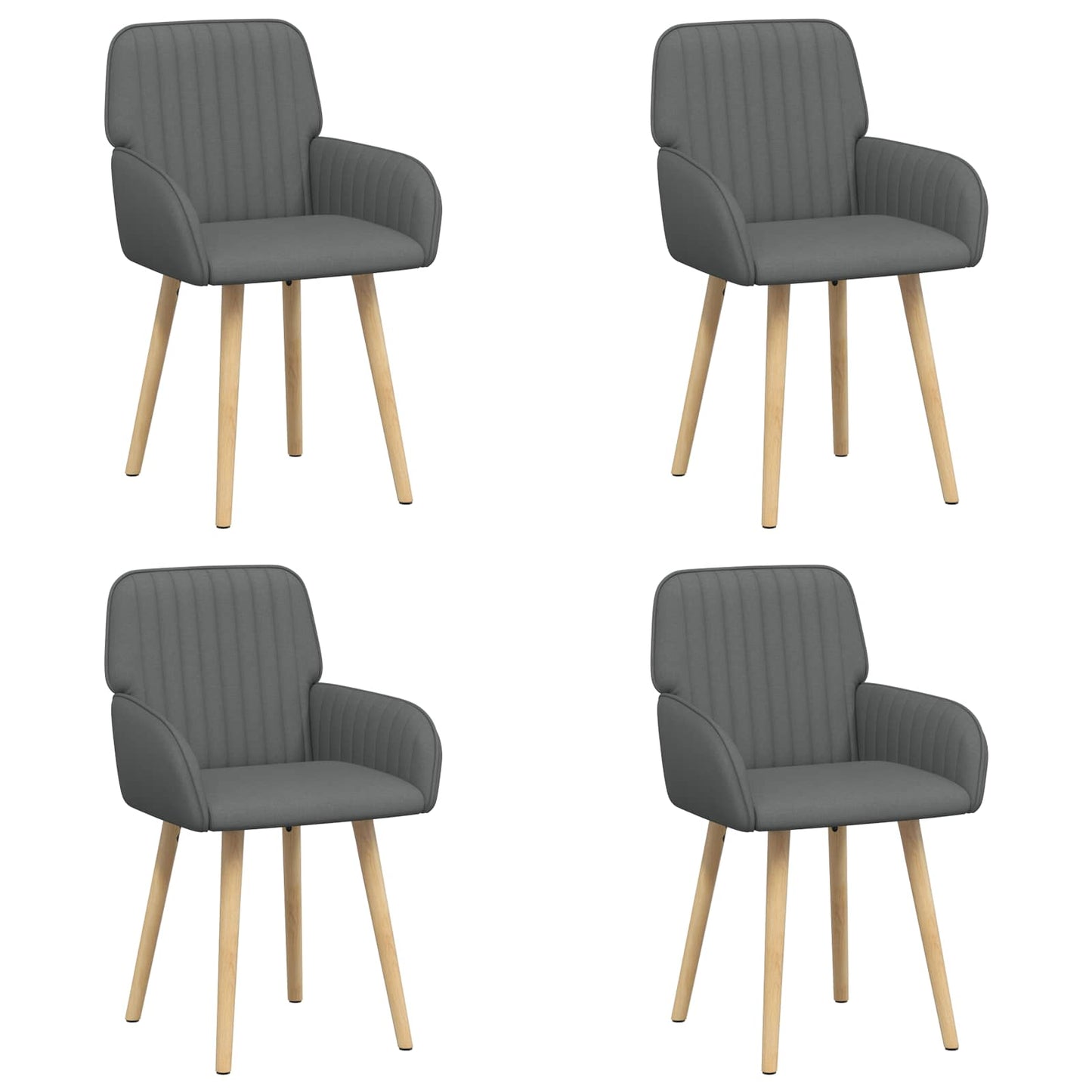 Eettafelstoelen 4 pcs Stof Donkergrijs 56,5 x 50 x 87,5 cm