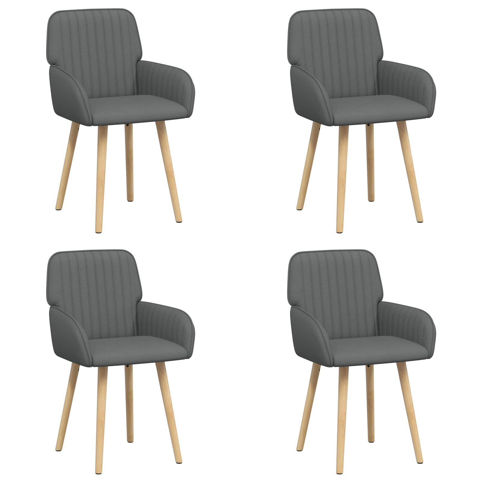 Eettafelstoelen 4 pcs Stof Donkergrijs 56,5 x 50 x 87,5 cm