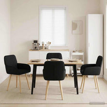 Eettafelstoelen 4 pcs Stof Zwart 56,5 x 50 x 87,5 cm