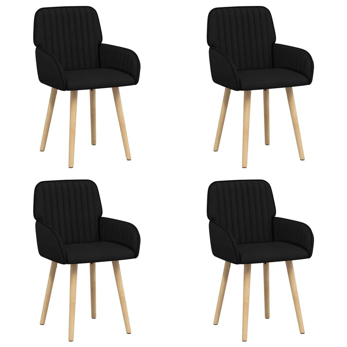 Eettafelstoelen 4 pcs Stof Zwart 56,5 x 50 x 87,5 cm