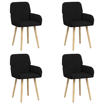 Eettafelstoelen 4 pcs Stof Zwart 56,5 x 50 x 87,5 cm
