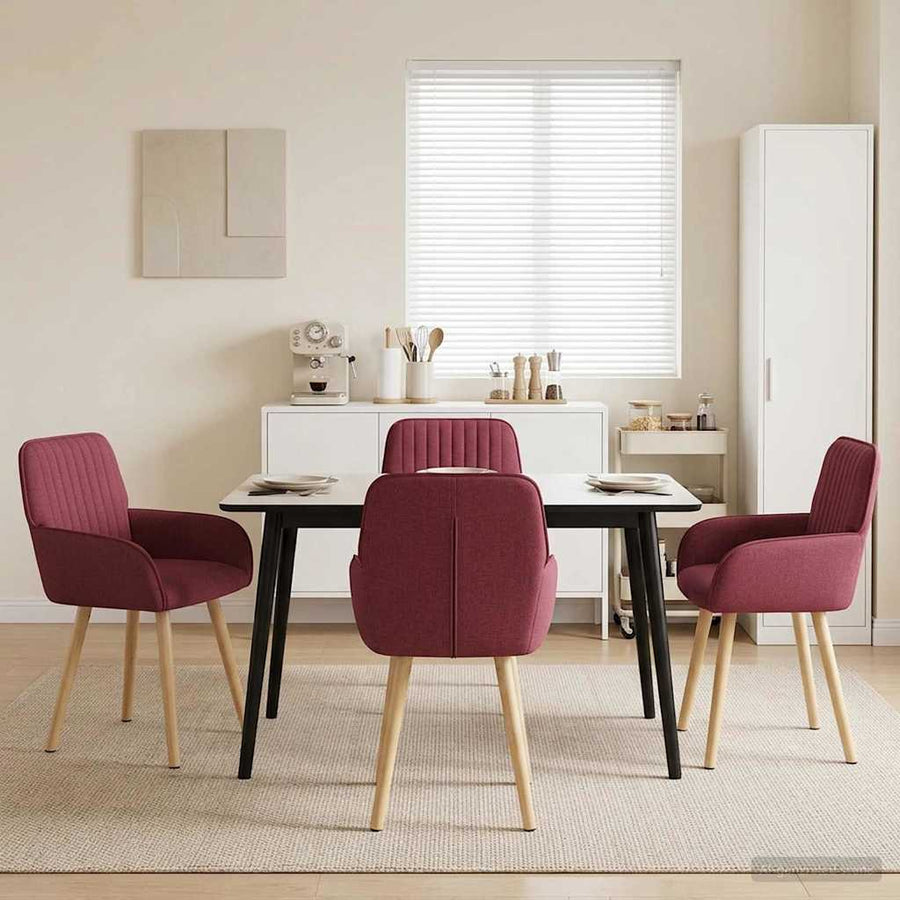 Eettafelstoelen 4 pcs Stof Wijnrood 56,5 x 50 x 87,5 cm