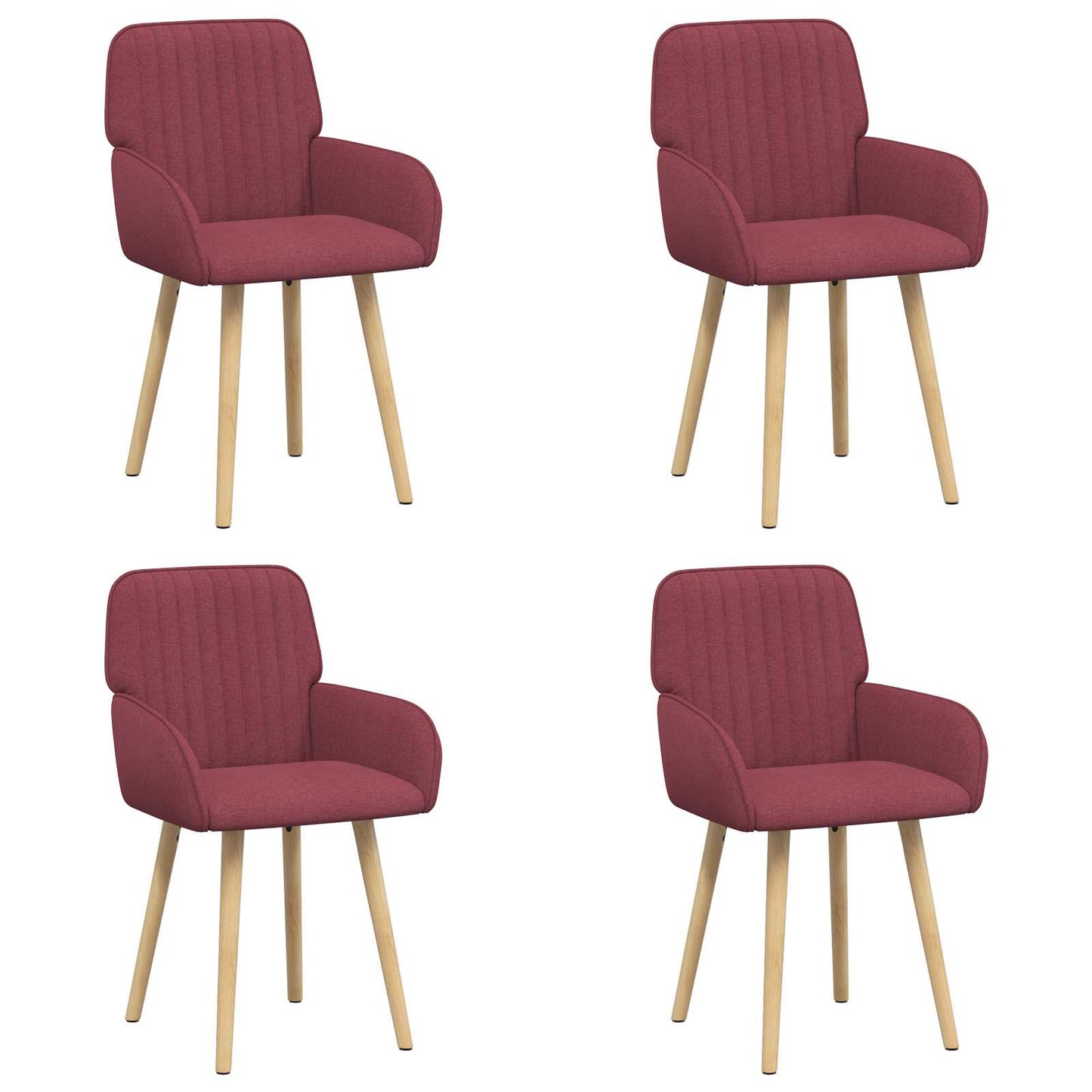 Eettafelstoelen 4 pcs Stof Wijnrood 56,5 x 50 x 87,5 cm