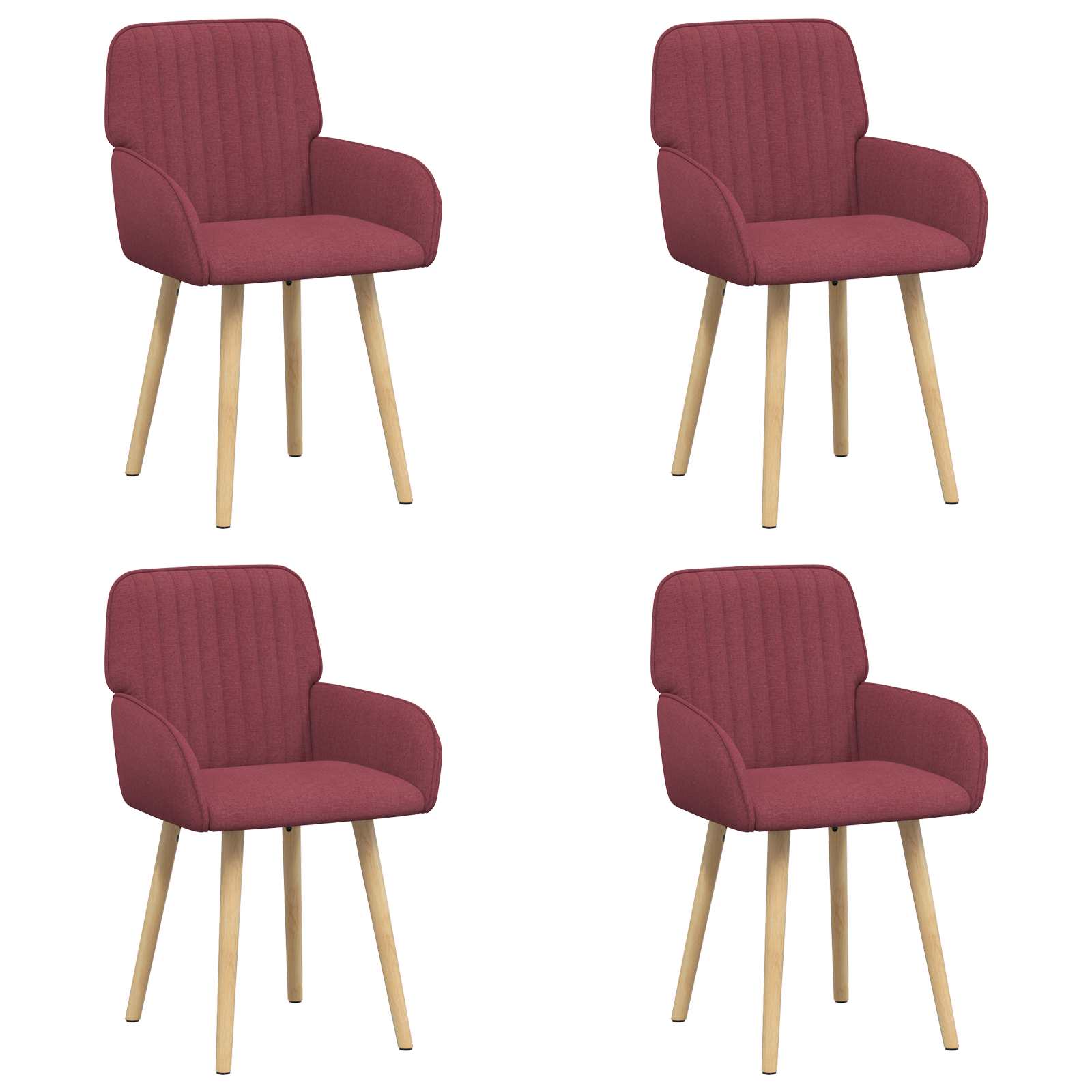 Eettafelstoelen 4 pcs Stof Wijnrood 56,5 x 50 x 87,5 cm