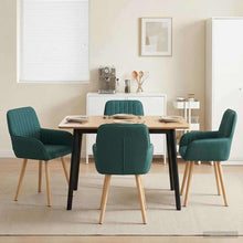 Eettafelstoelen 4 pcs Stof Donkergroen 56,5 x 50 x 87,5 cm