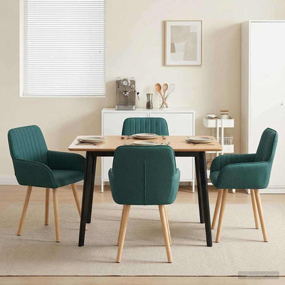 Eettafelstoelen 4 pcs Stof Donkergroen 56,5 x 50 x 87,5 cm