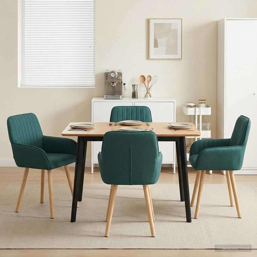 Eettafelstoelen 4 pcs Stof Donkergroen 56,5 x 50 x 87,5 cm