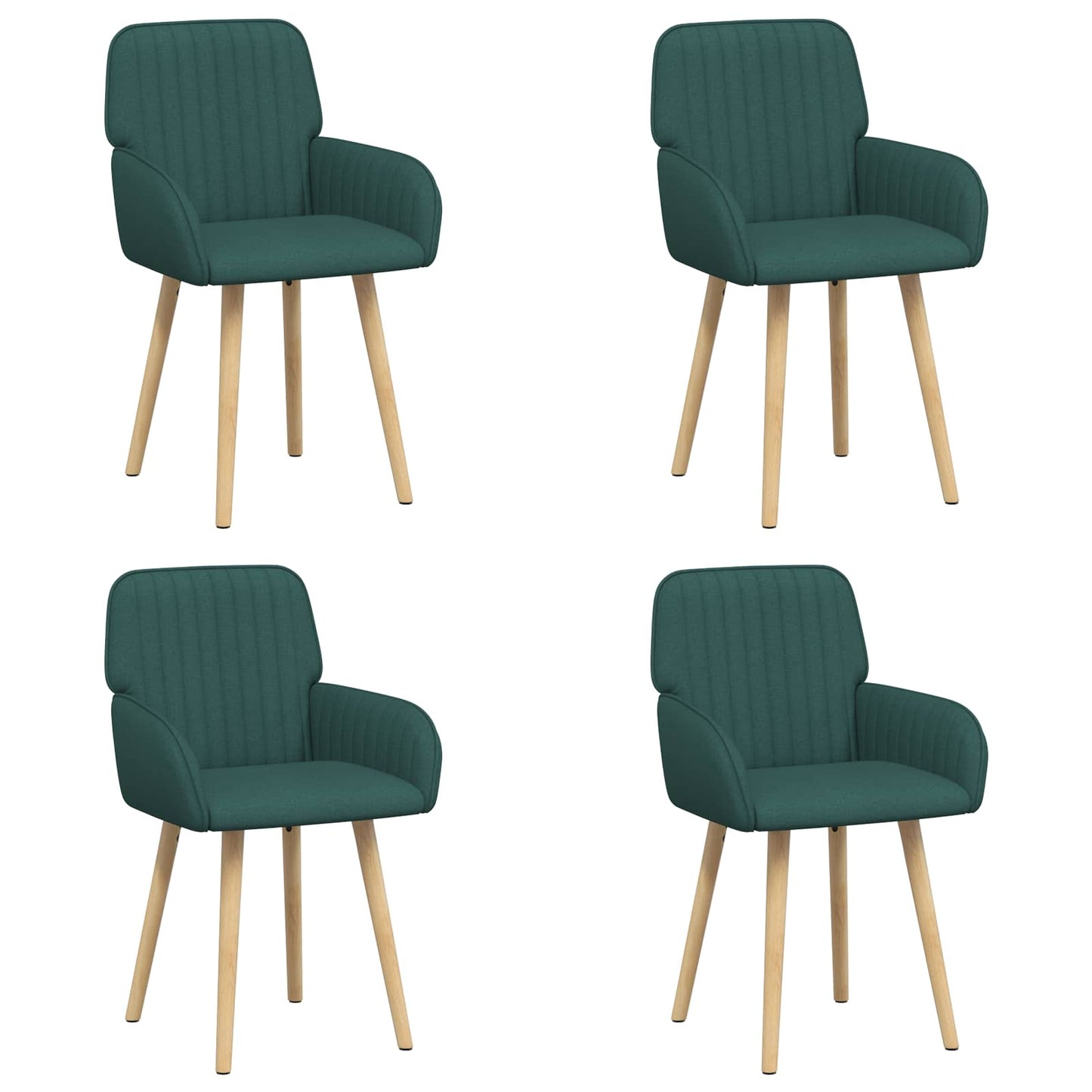Eettafelstoelen 4 pcs Stof Donkergroen 56,5 x 50 x 87,5 cm