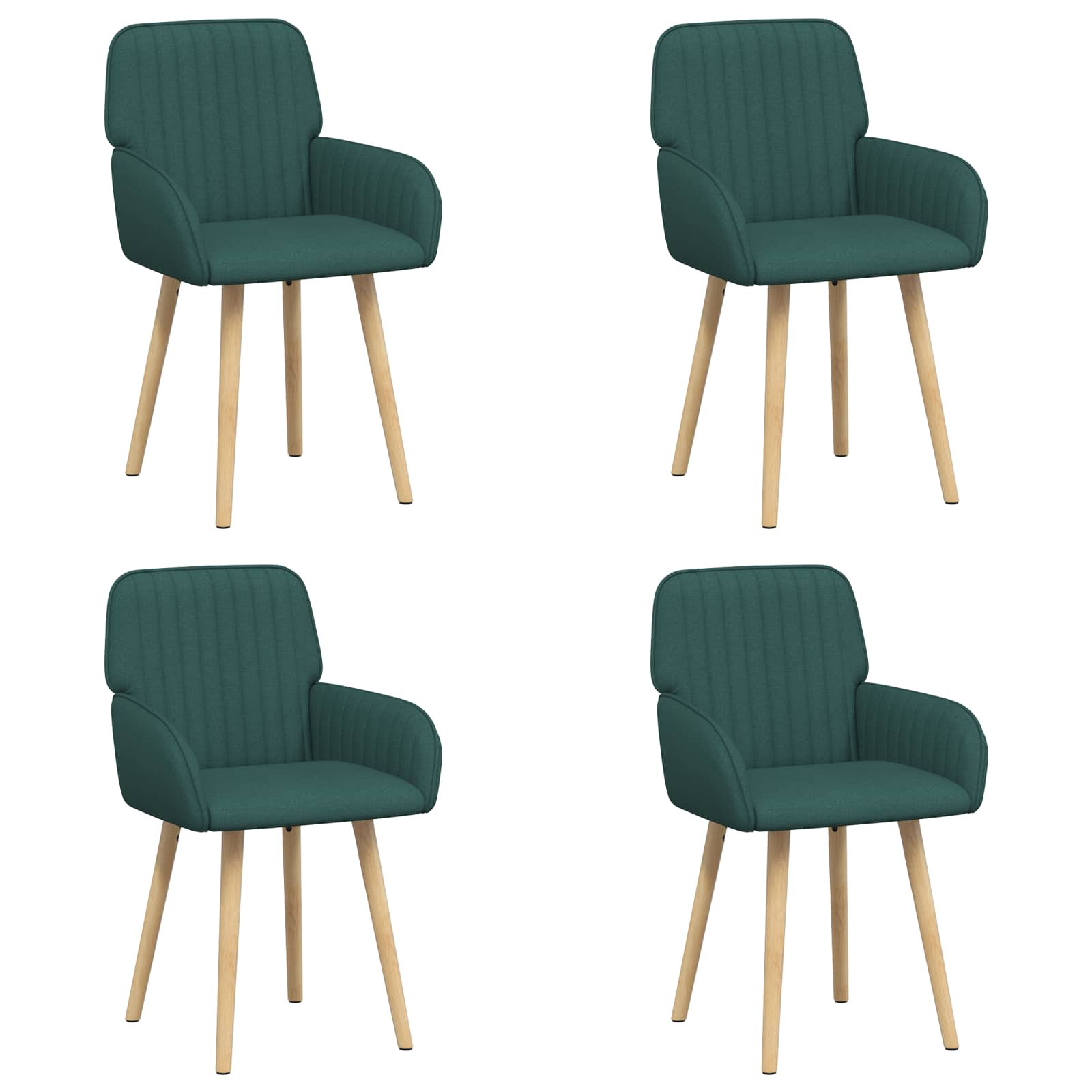 Eettafelstoelen 4 pcs Stof Donkergroen 56,5 x 50 x 87,5 cm