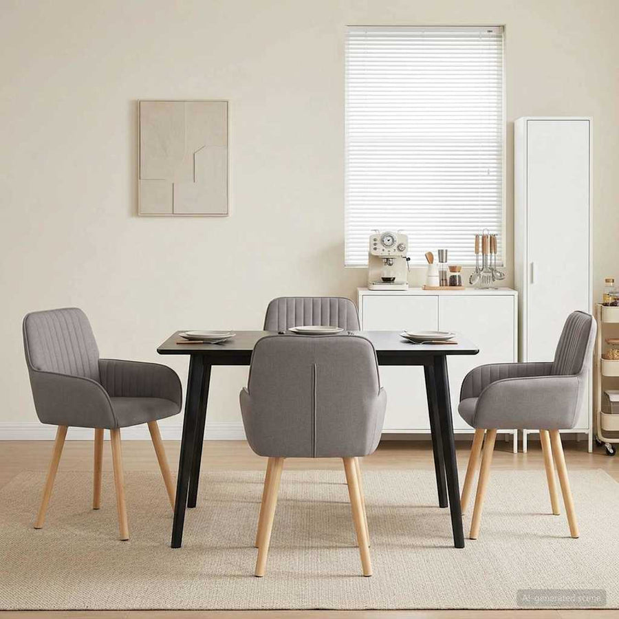 Eettafelstoelen 4 pcs Stof Taupe 56,5 x 50 x 87,5 cm