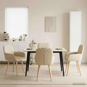 Eettafelstoelen stof crèmekleurig 4 stuks 56,5x50x87,5 cm