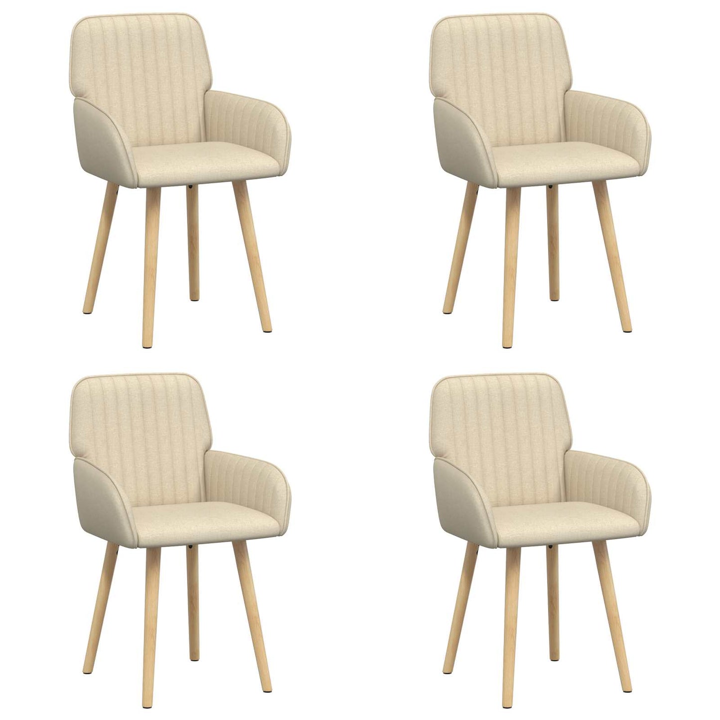 Eettafelstoelen 4 pcs Stof Crèmekleurig 56,5 x 50 x 87,5 cm