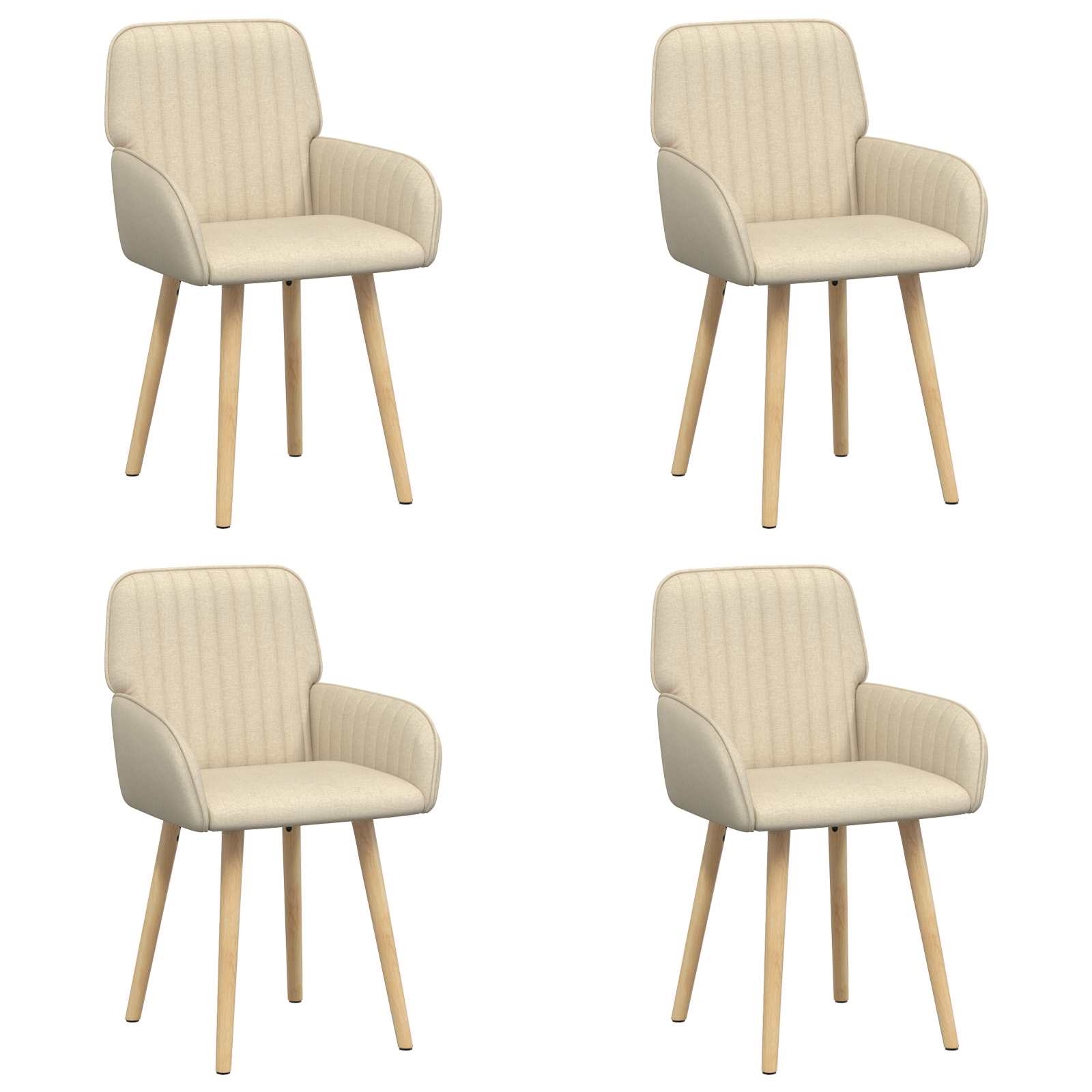 Eettafelstoelen 4 pcs Stof Crèmekleurig 56,5 x 50 x 87,5 cm
