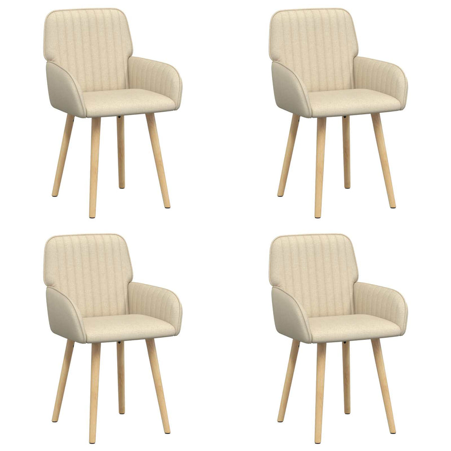 Eettafelstoelen 4 pcs Stof Crèmekleurig 56,5 x 50 x 87,5 cm