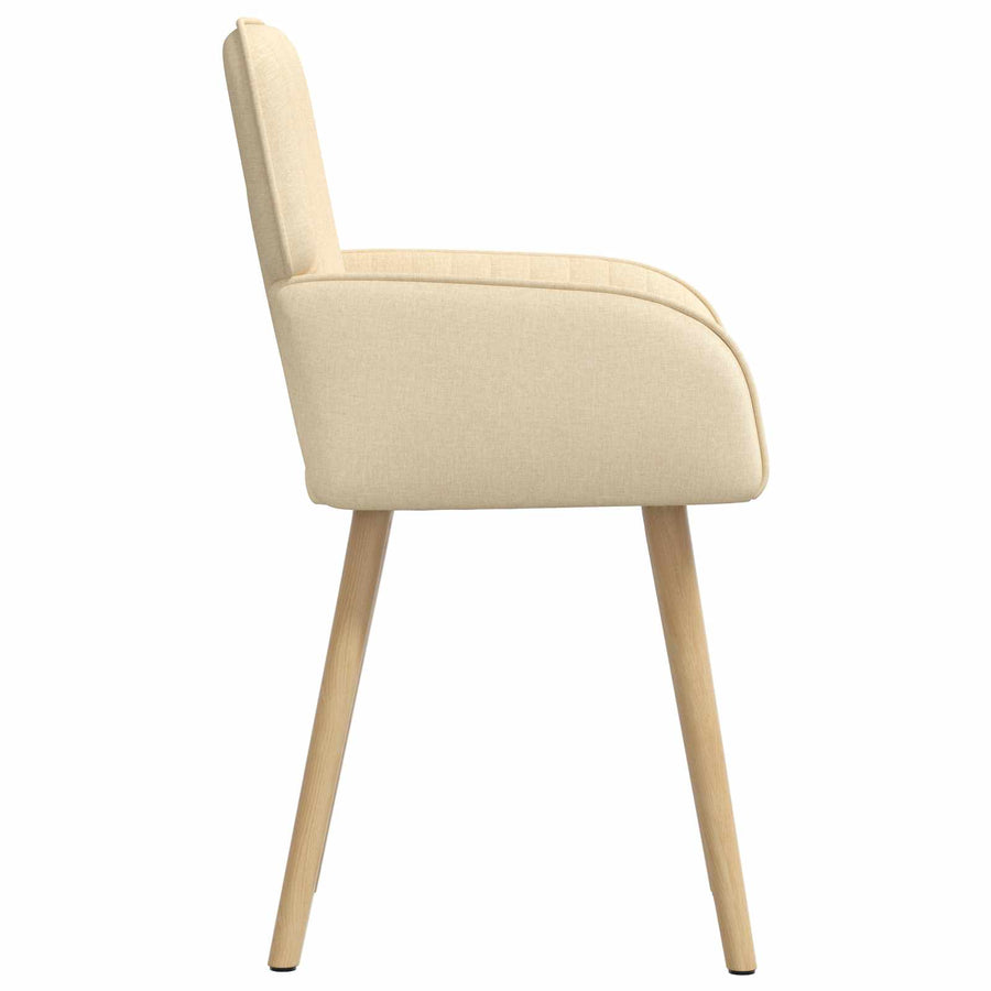 Eettafelstoelen 4 pcs Stof Crèmekleurig 56,5 x 50 x 87,5 cm