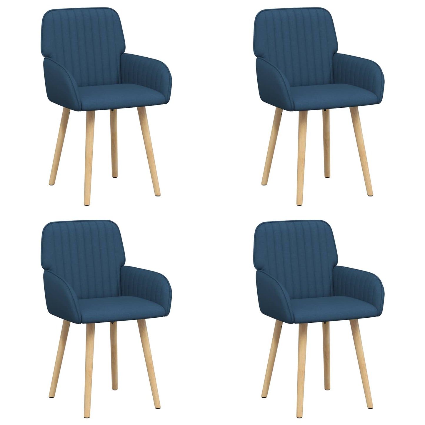 Eettafelstoelen 4 pcs Stof Blauw 56,5 x 50 x 87,5 cm