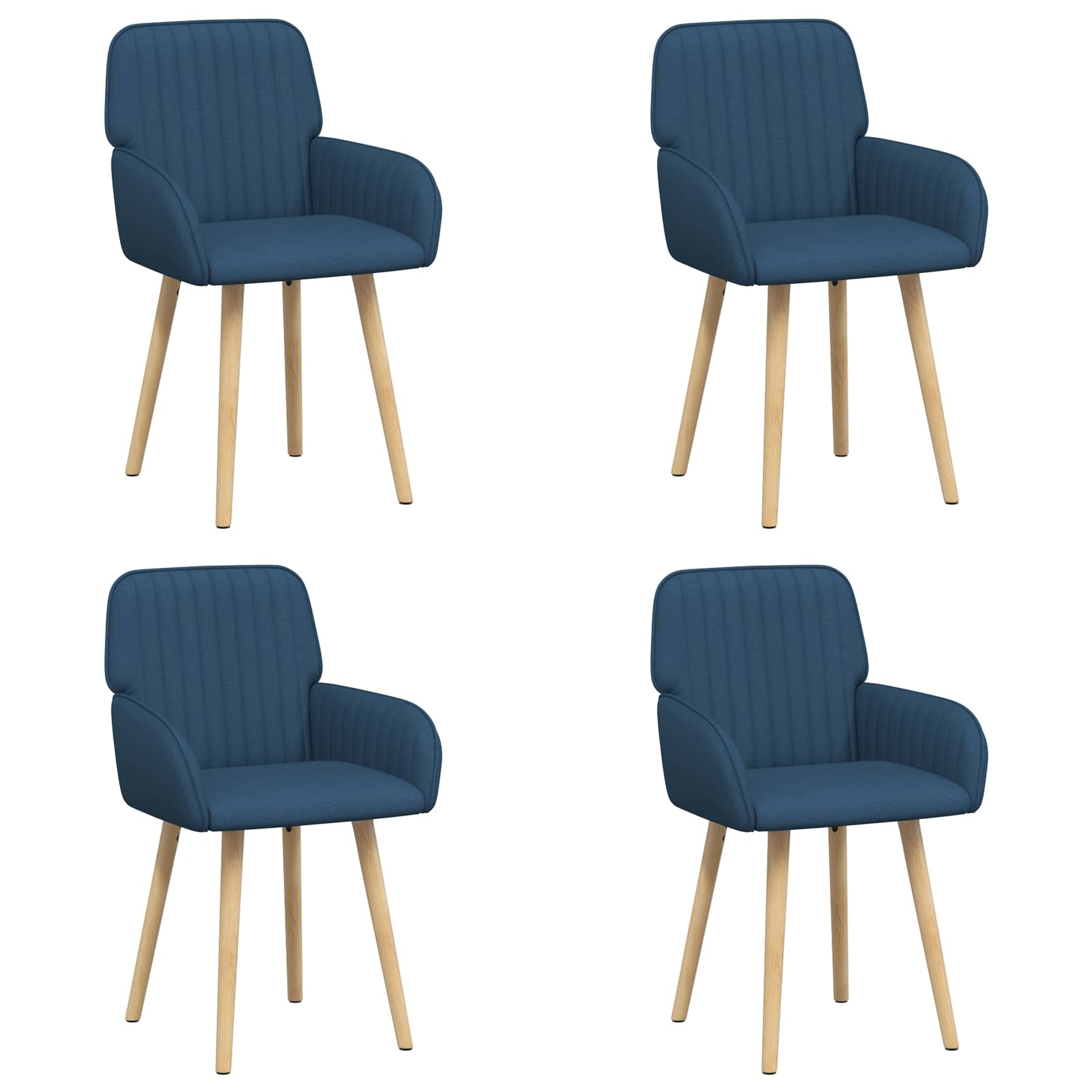 Eettafelstoelen 4 pcs Stof Blauw 56,5 x 50 x 87,5 cm