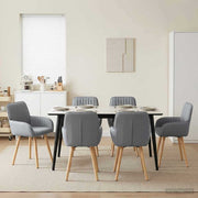 Eetkamerstoelen 6 stuks stof lichtgrijs 56,5x50x87,5 cm