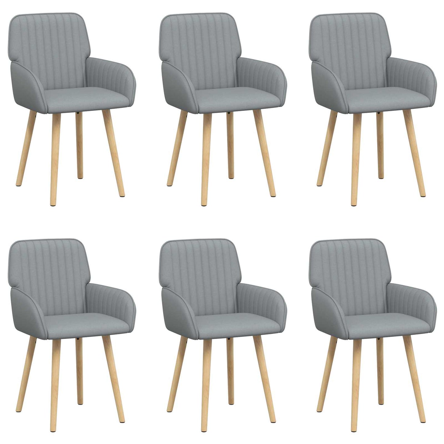 Eettafelstoelen 6 pcs Stof Lichtgrijs 56,5 x 50 x 87,5 cm