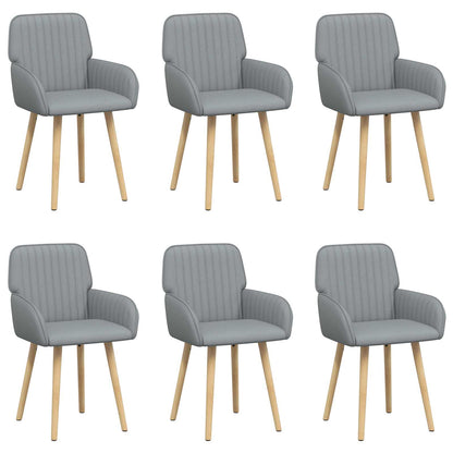 Eettafelstoelen 6 pcs Stof Lichtgrijs 56,5 x 50 x 87,5 cm