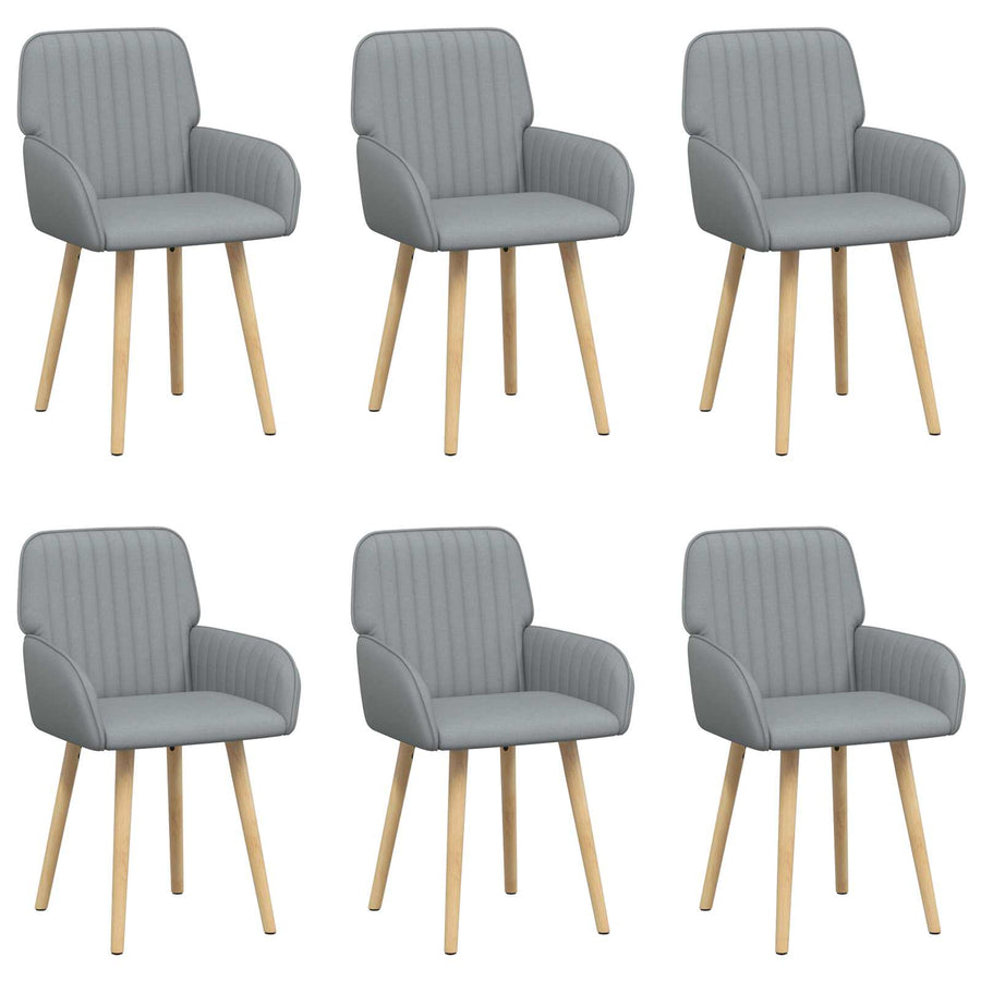 Eettafelstoelen 6 pcs Stof Lichtgrijs 56,5 x 50 x 87,5 cm