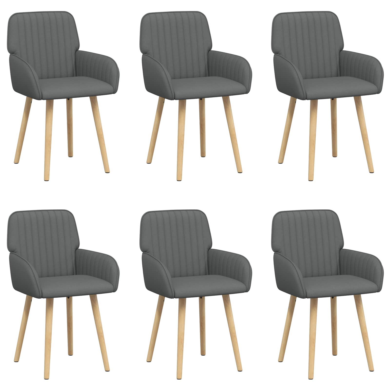Eettafelstoelen 6 pcs Stof Donkergrijs 56,5 x 50 x 87,5 cm