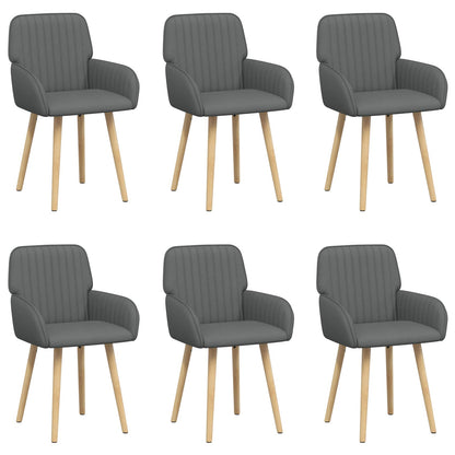 Eettafelstoelen 6 pcs Stof Donkergrijs 56,5 x 50 x 87,5 cm