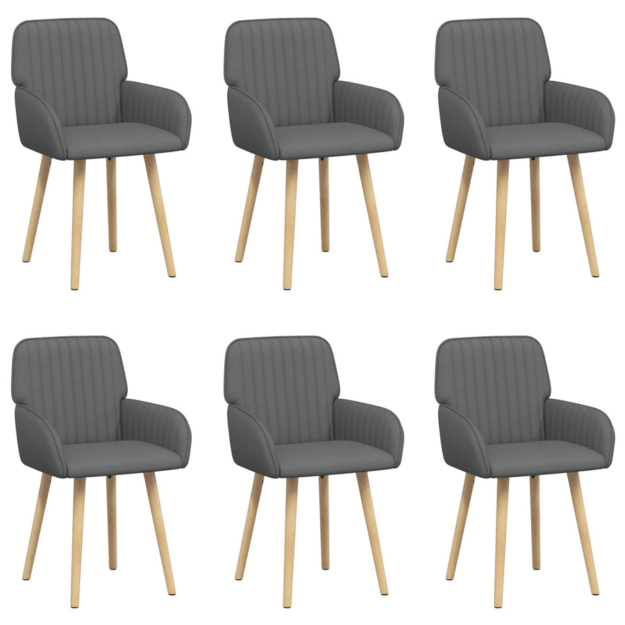 Eettafelstoelen 6 pcs Stof Donkergrijs 56,5 x 50 x 87,5 cm
