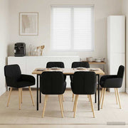 Eetkamerstoelen 6 stuks zwart stof