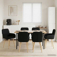 Eettafelstoelen 6 pcs Stof Zwart 56,5 x 50 x 87,5 cm