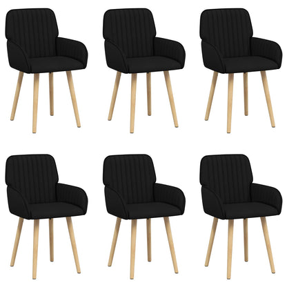 Eettafelstoelen 6 pcs Stof Zwart 56,5 x 50 x 87,5 cm
