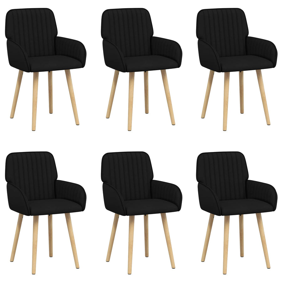 Eettafelstoelen 6 pcs Stof Zwart 56,5 x 50 x 87,5 cm