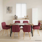 Eettafelstoelen 6 pcs Stof Wijnrood 56,5 x 50 x 87,5 cm
