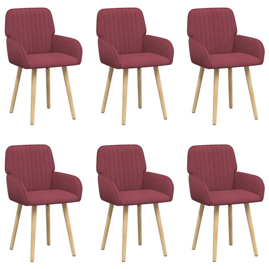 Eettafelstoelen 6 pcs Stof Wijnrood 56,5 x 50 x 87,5 cm