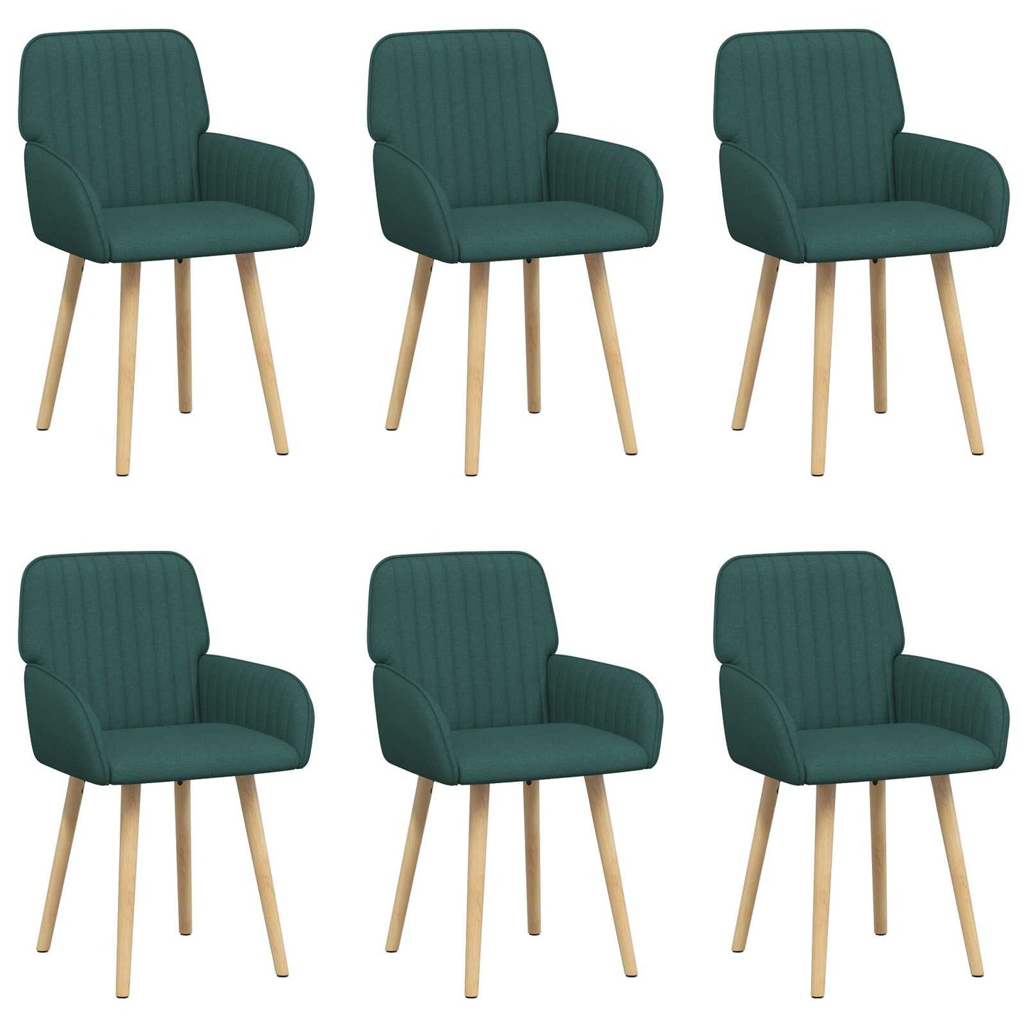 Eettafelstoelen 6 pcs Stof Donkergroen 56,5 x 50 x 87,5 cm