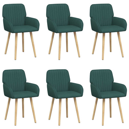Eettafelstoelen 6 pcs Stof Donkergroen 56,5 x 50 x 87,5 cm