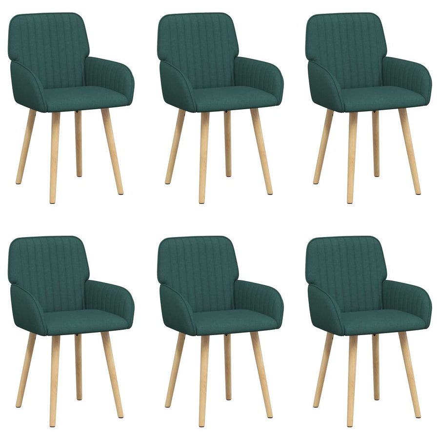 Eettafelstoelen 6 pcs Stof Donkergroen 56,5 x 50 x 87,5 cm