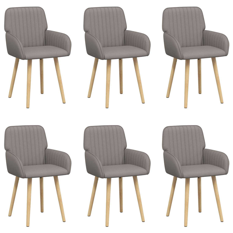 Eettafelstoelen 6 pcs Stof Taupe 56,5 x 50 x 87,5 cm
