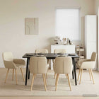 Eettafelstoelen 6 pcs Stof Crèmekleurig 56,5 x 50 x 87,5 cm