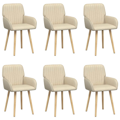 Eettafelstoelen 6 pcs Stof Crèmekleurig 56,5 x 50 x 87,5 cm