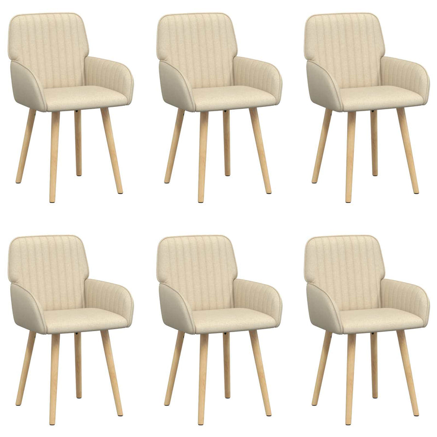 Eettafelstoelen 6 pcs Stof Crèmekleurig 56,5 x 50 x 87,5 cm