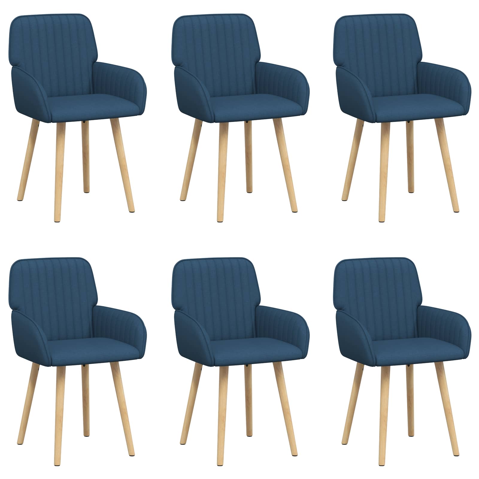 Eettafelstoelen 6 pcs Stof Blauw 56,5 x 50 x 87,5 cm