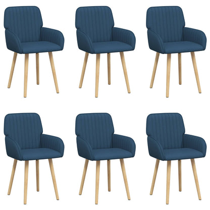 Eettafelstoelen 6 pcs Stof Blauw 56,5 x 50 x 87,5 cm