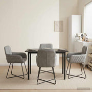 Eetkamerstoelen 4 stuks fluweel lichtgrijs 59x56,5x86 cm