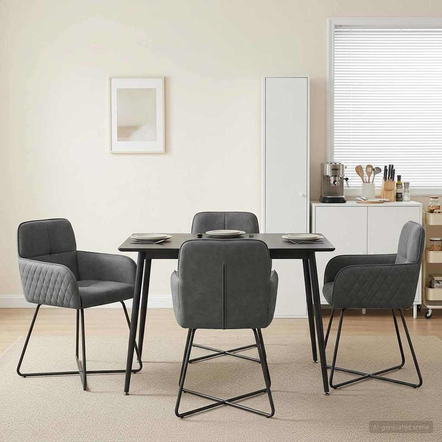 Eettafelstoelen 4 pcs fluweel Donkergrijs 59 x 56,5 x 86 cm
