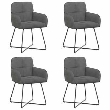 Eettafelstoelen 4 pcs fluweel Donkergrijs 59 x 56,5 x 86 cm